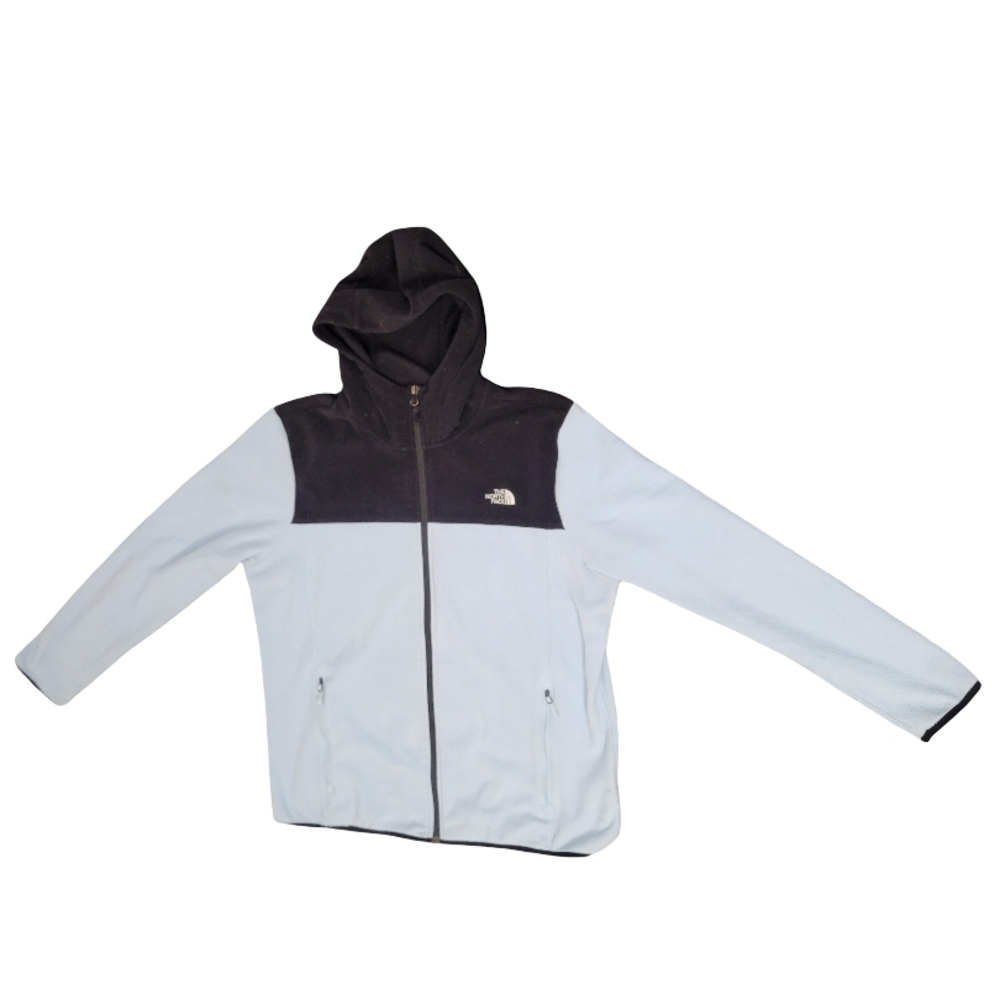 The North Face Women's Black and Blue Hooded Jacket - Size XL
